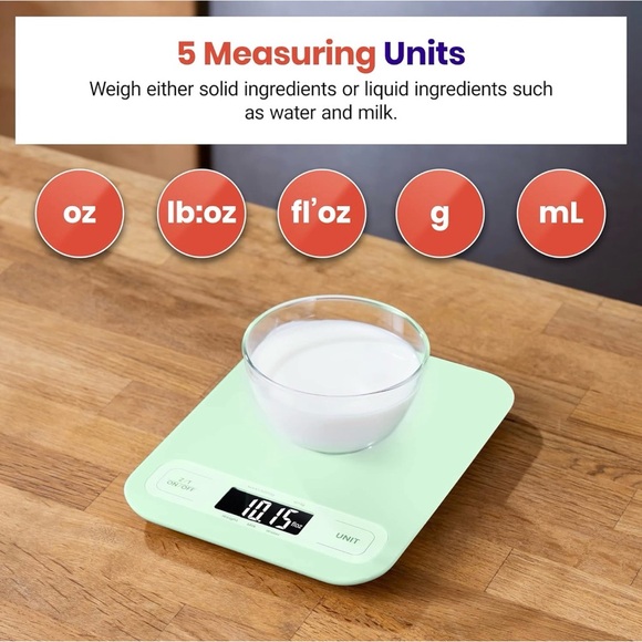 Etekcity Food Kitchen Scale, Digital Grams and Ounces Mint Green - Picture 3 of 11